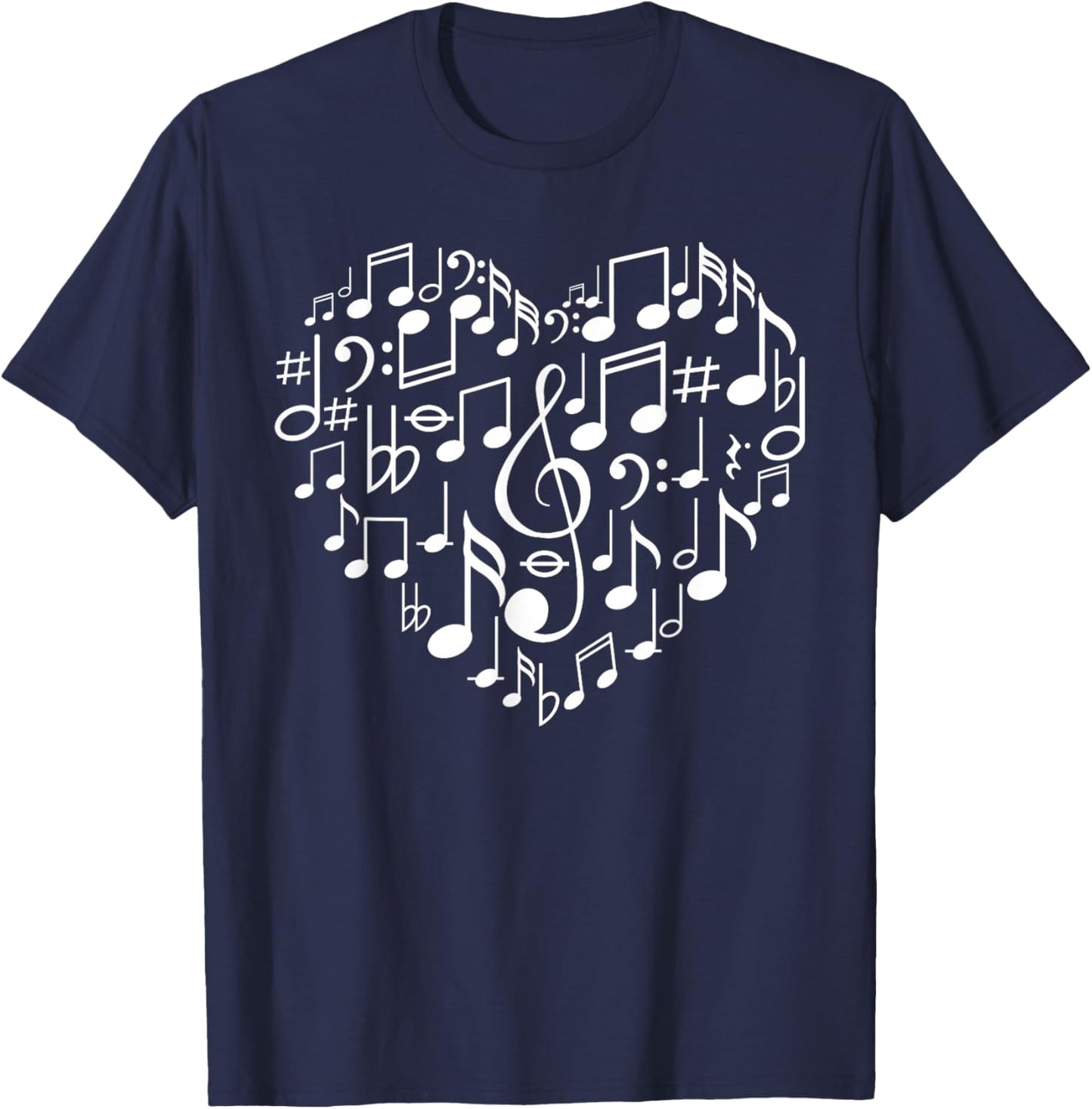 Cool Music Note Art Women Music Musical Note Lover T-Shirt - T-Shirt | Navy