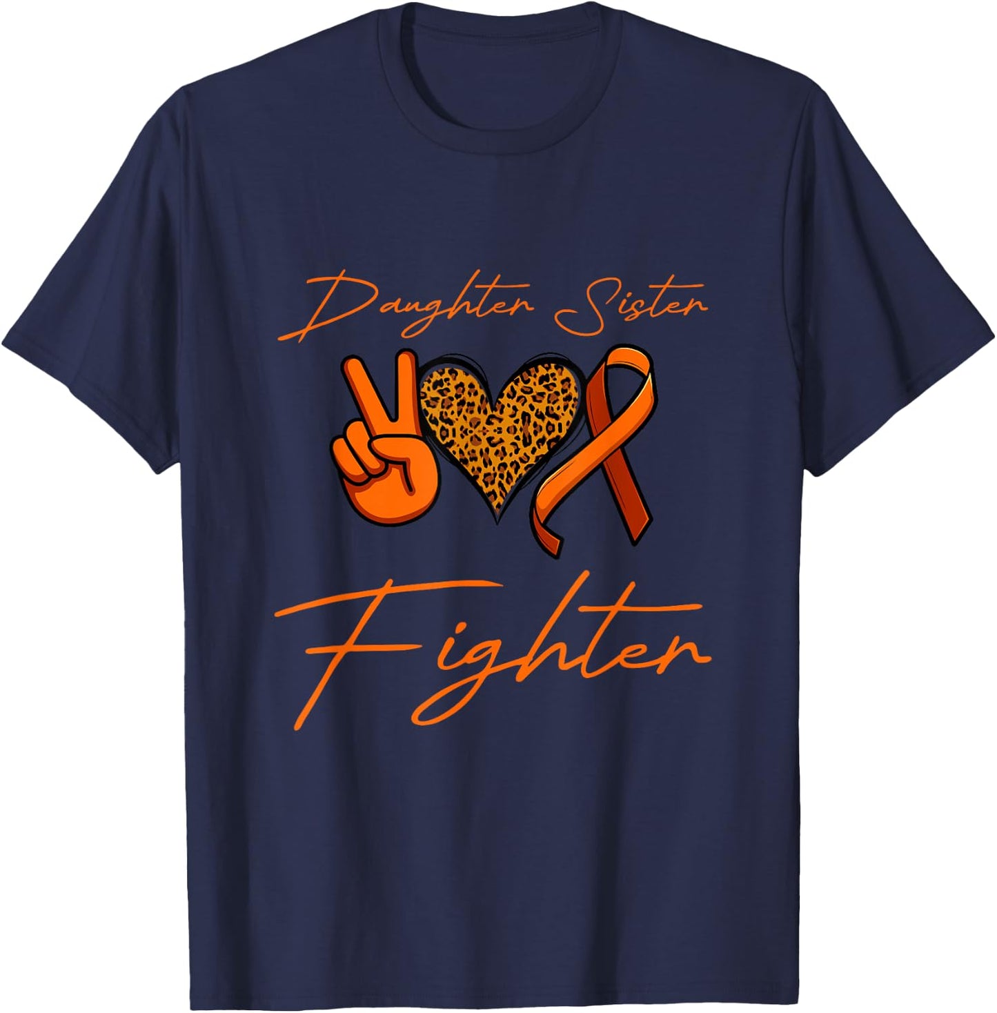 Daughter Sister Fighter MS Family Support T-Shirt - T-Shirt | Navy