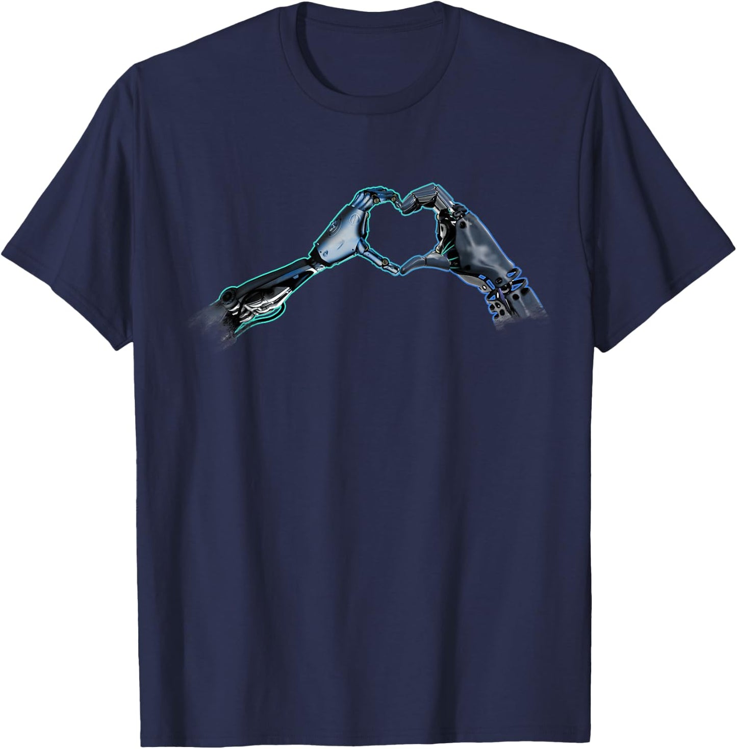 AI Hands Heart Shape T-Shirt - T-Shirt | Navy