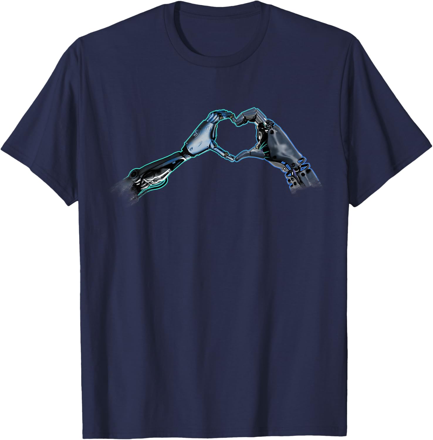 AI Hands Heart Shape T-Shirt - T-Shirt | Navy
