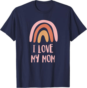 I Love My Mom Retro Vintage Cool T-Shirt - T-Shirt | Navy