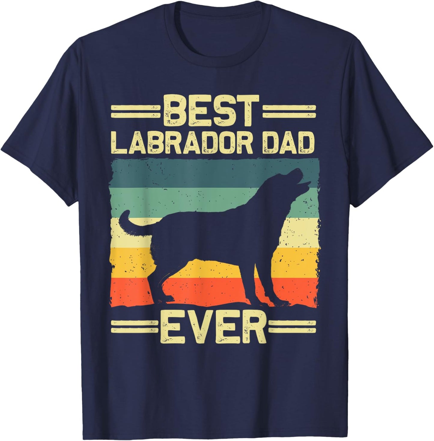 Labrador Dad Black Lab Yellow Labrador Retriever T-Shirt - T-Shirt | Navy