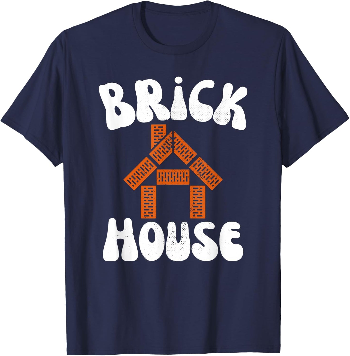 Brick House Retro 70's Vintage Style Costume Themed Funny T-Shirt - T-Shirt | Navy
