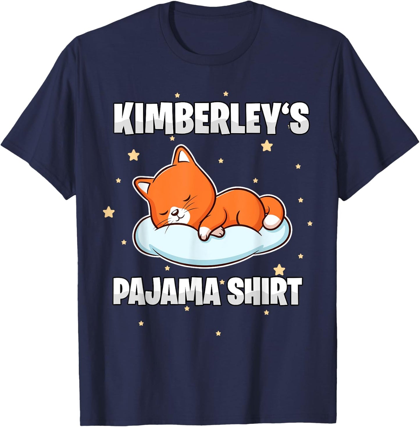 Kimberley's Pajama Shirt - Personalized Sleeping T-Shirt - T-Shirt | Navy