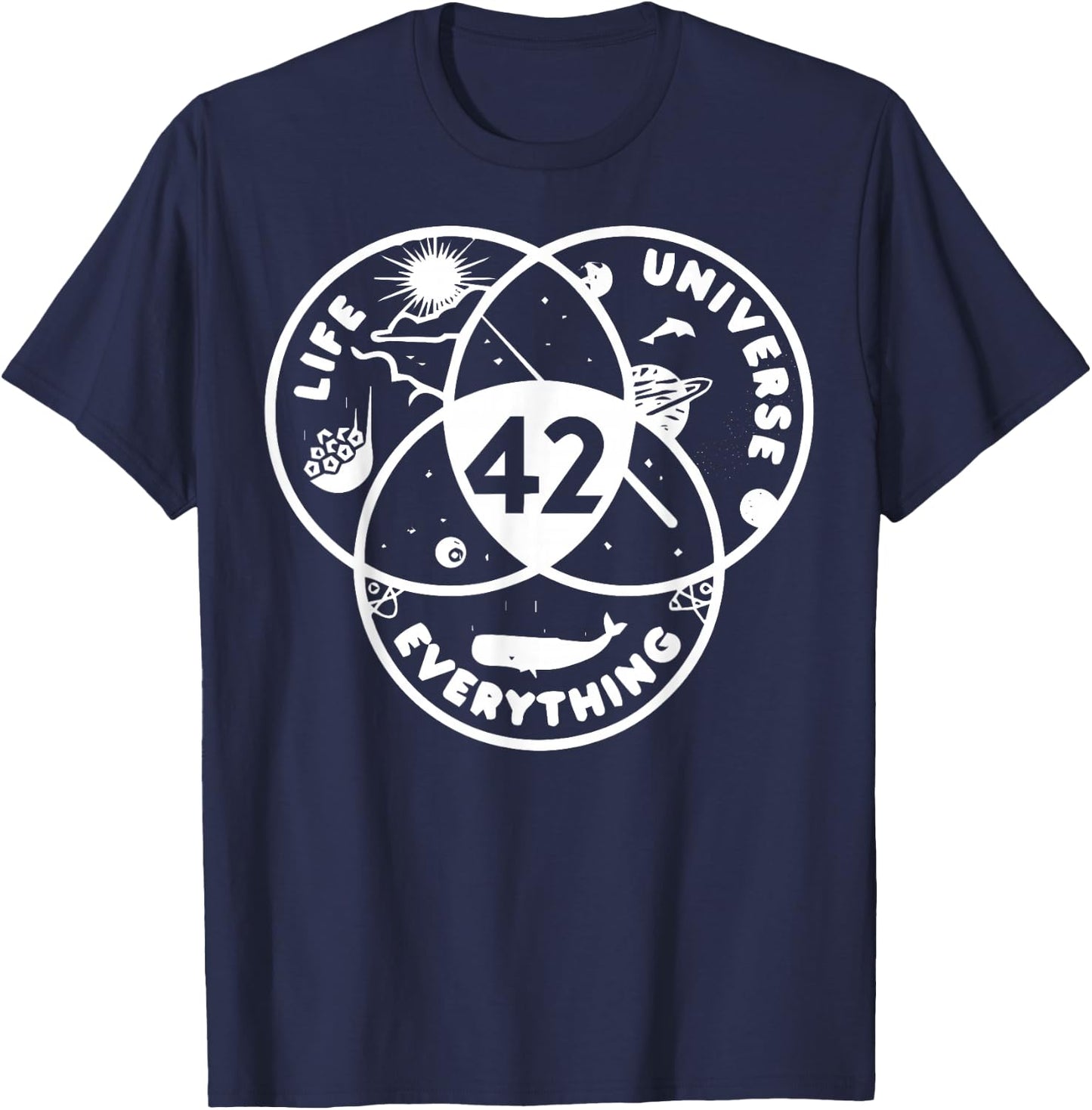 Life Universe Everything 42 Answer To Life T-Shirt - T-Shirt | Navy