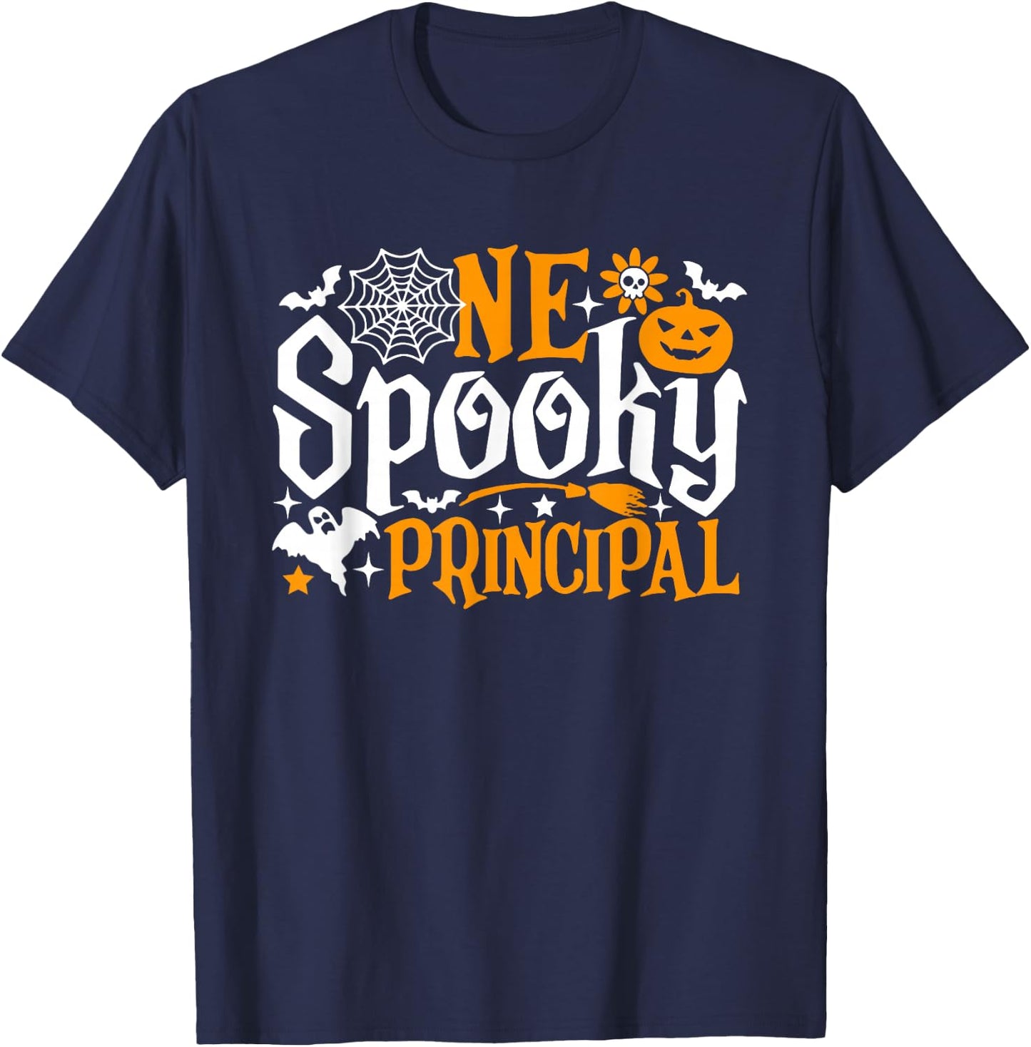 One Spooky Principal Funny Halloween Costume T-Shirt - T-Shirt | Navy