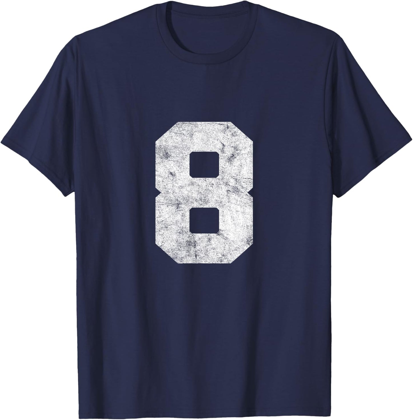 Vintage Lucky Number 8 Birthday Sports Player Team Athlete T-Shirt - T-Shirt | Navy