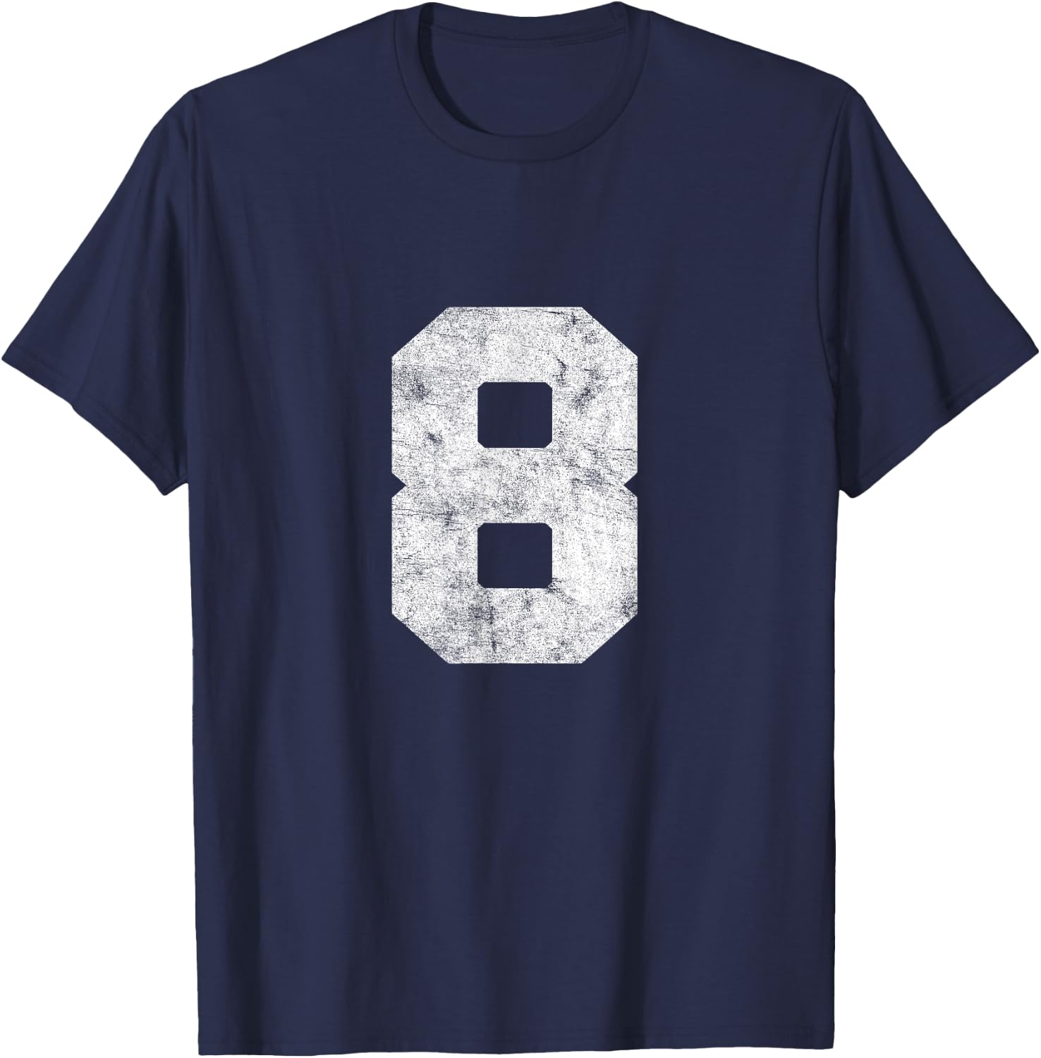 Vintage Lucky Number 8 Birthday Sports Player Team Athlete T-Shirt - T-Shirt | Navy