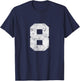 Vintage Lucky Number 8 Birthday Sports Player Team Athlete T-Shirt - T-Shirt | Navy