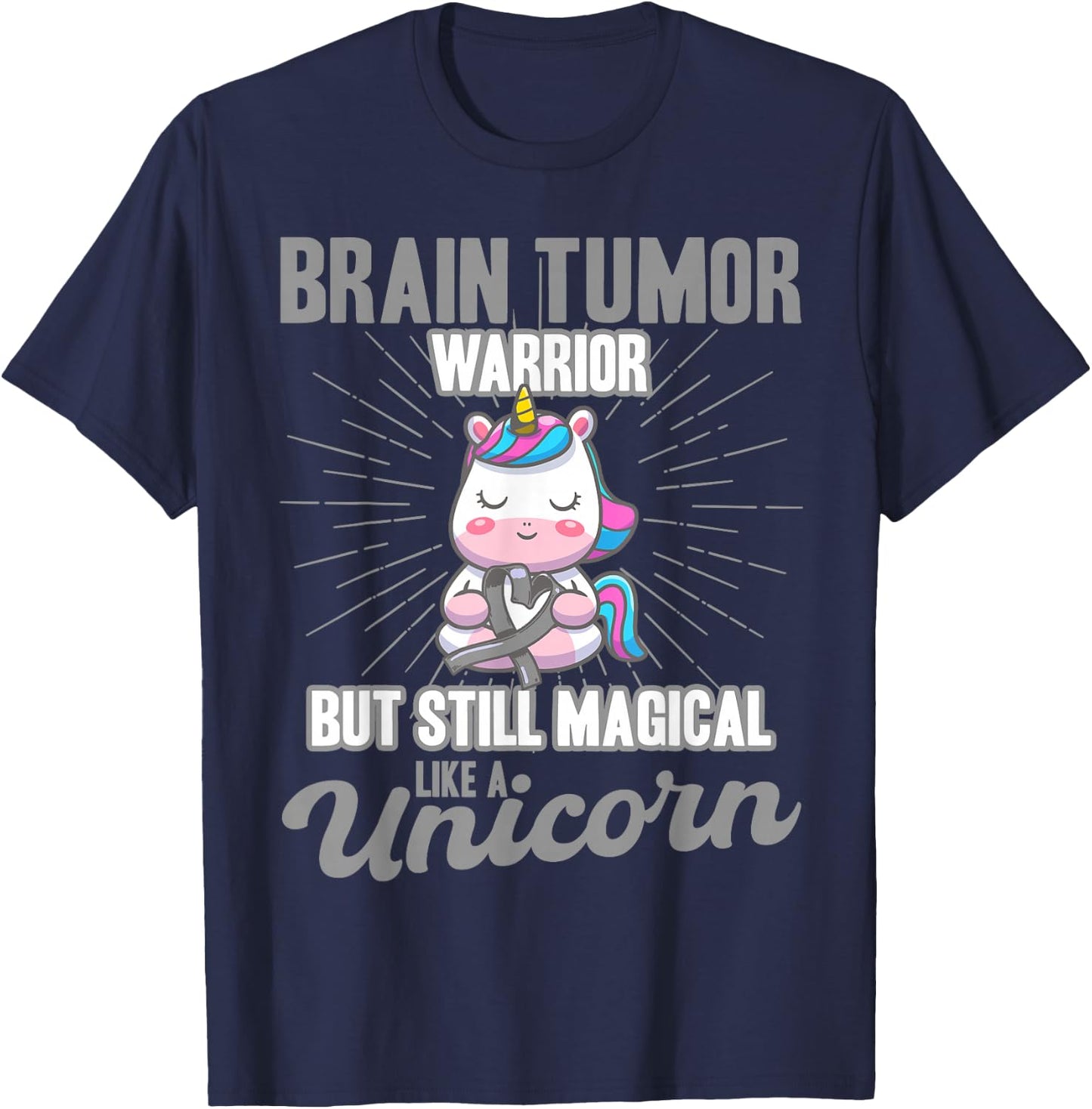 Magical Like A Unicorn Brain Tumor Awareness T-Shirt - T-Shirt | Navy