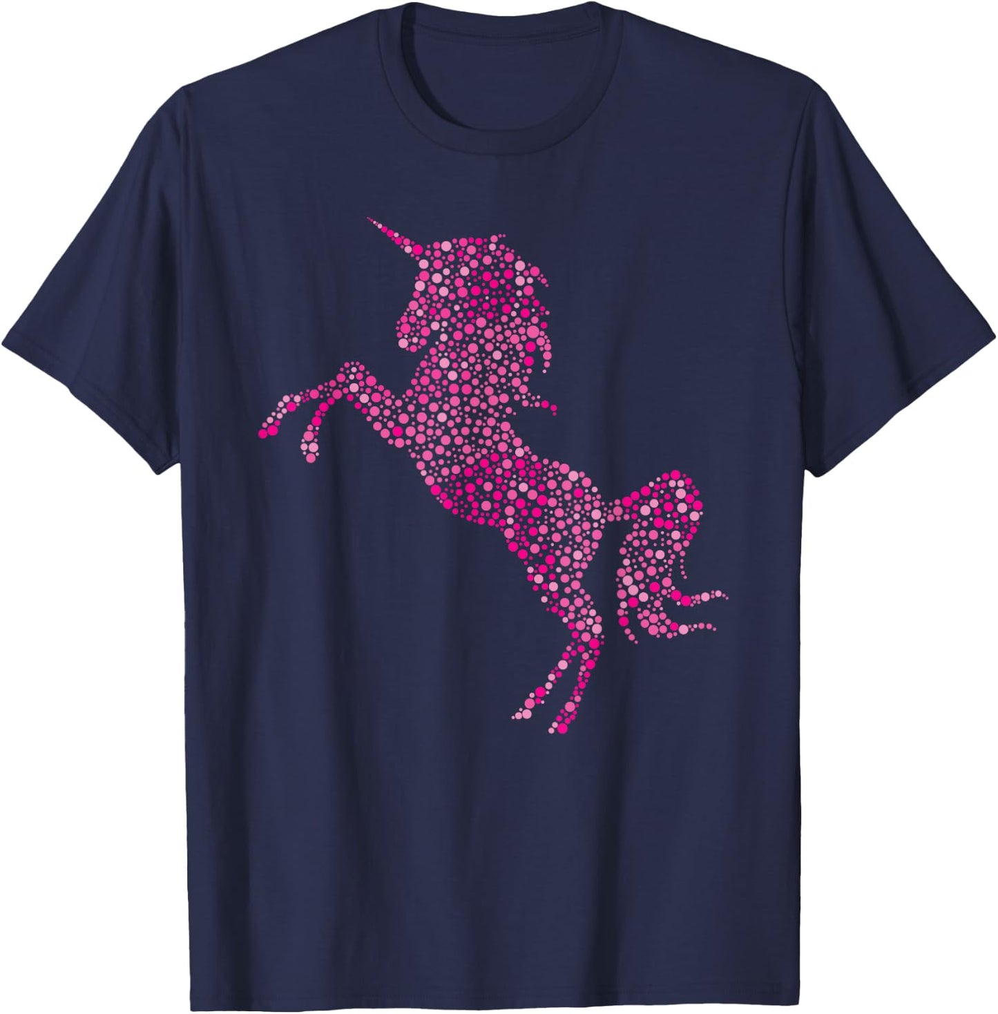 Girl's Unicorn Pink Polka Dot Day Horse T-Shirt - T-Shirt | Navy