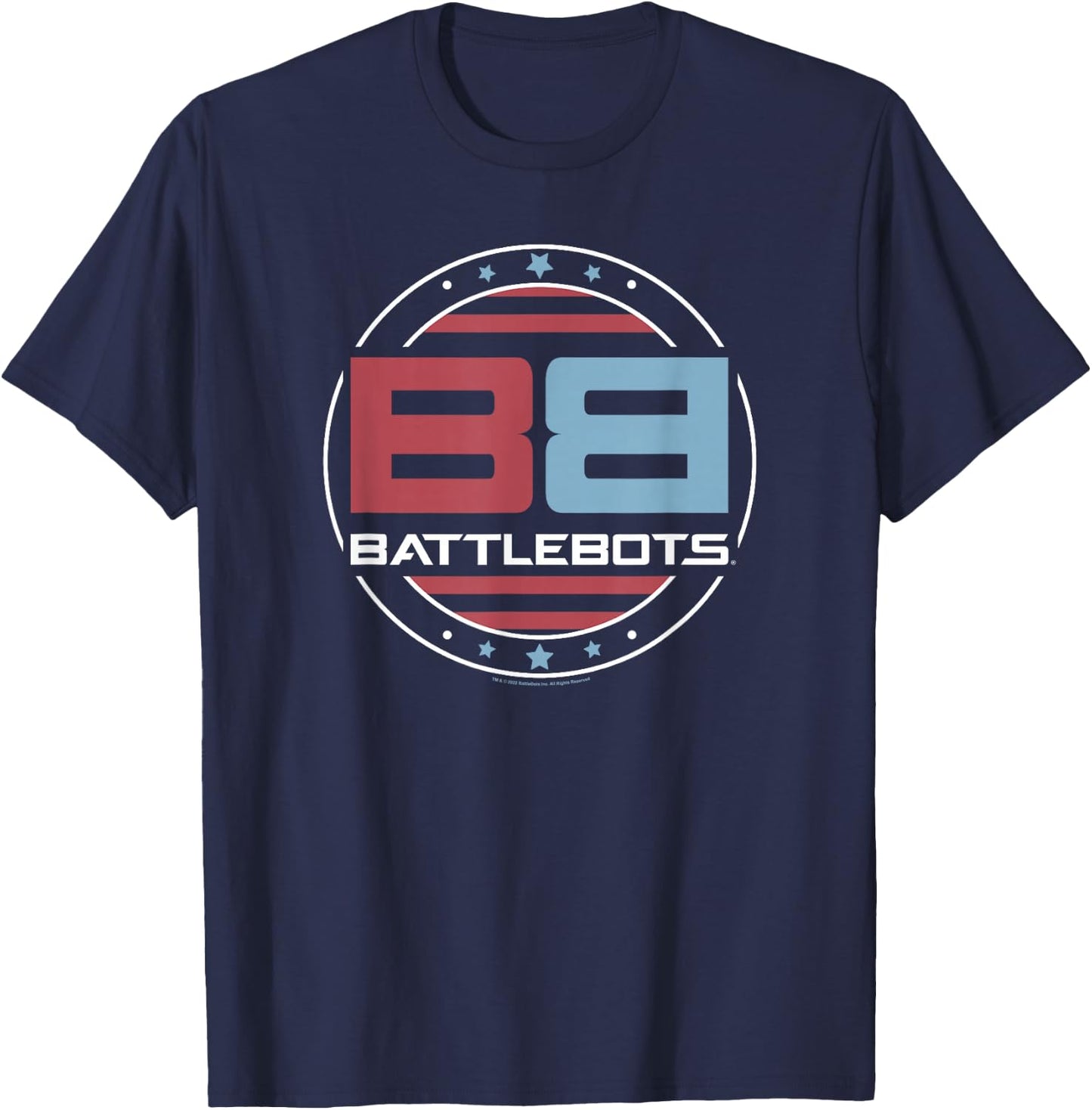 BattleBots Patriotic American Flag Circle Logo Small T-Shirt - T-Shirt | Navy