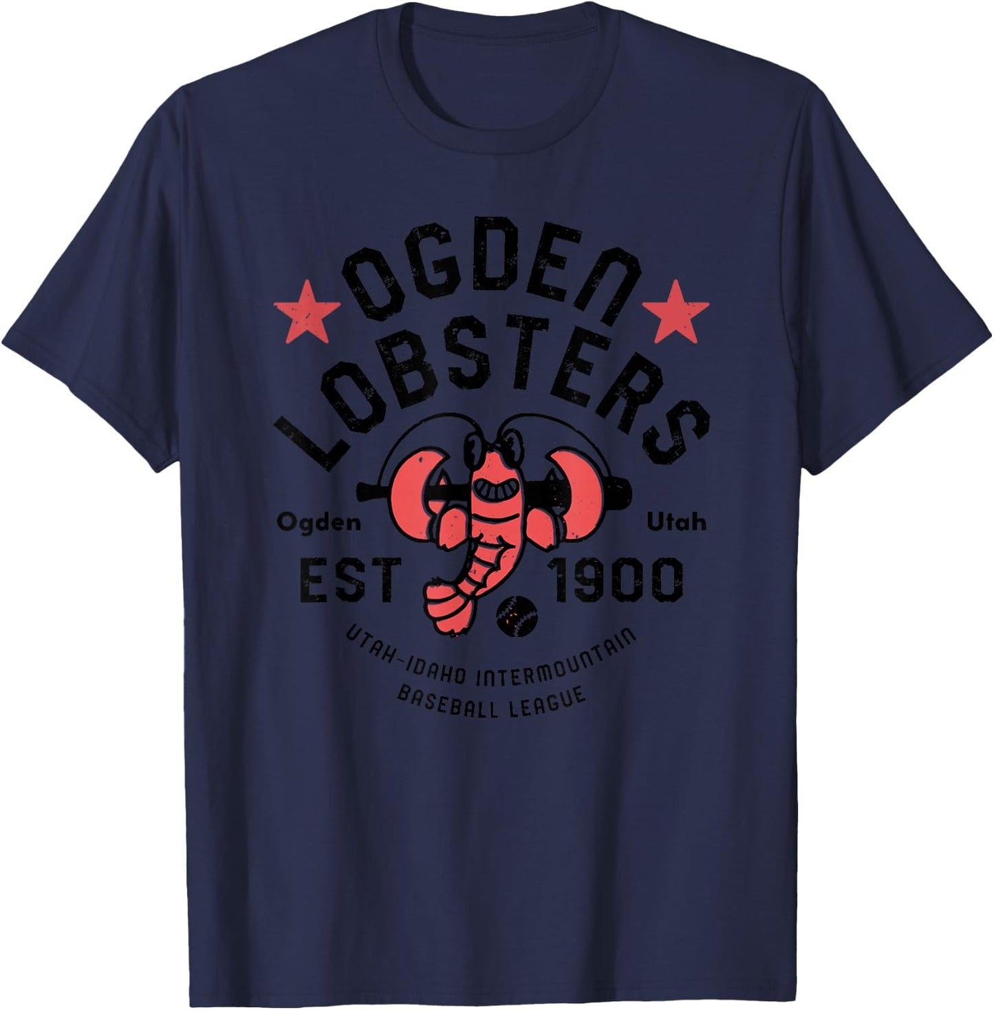 Ogden Lobsters Utah Vintage Defunct Baseball T-Shirt - T-Shirt | Navy