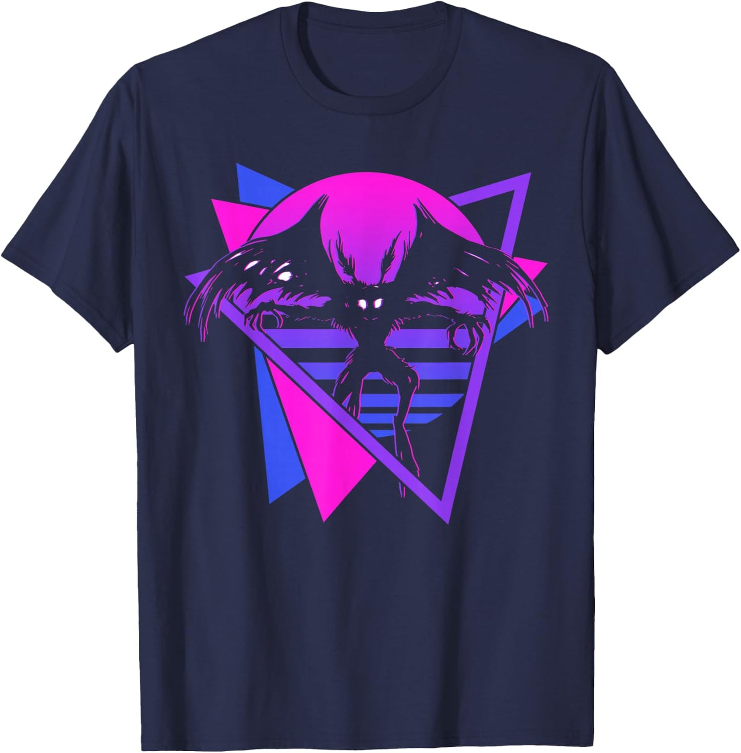 Mothman Cryptid Cryptozoology Retro T-Shirt - T-Shirt | Navy