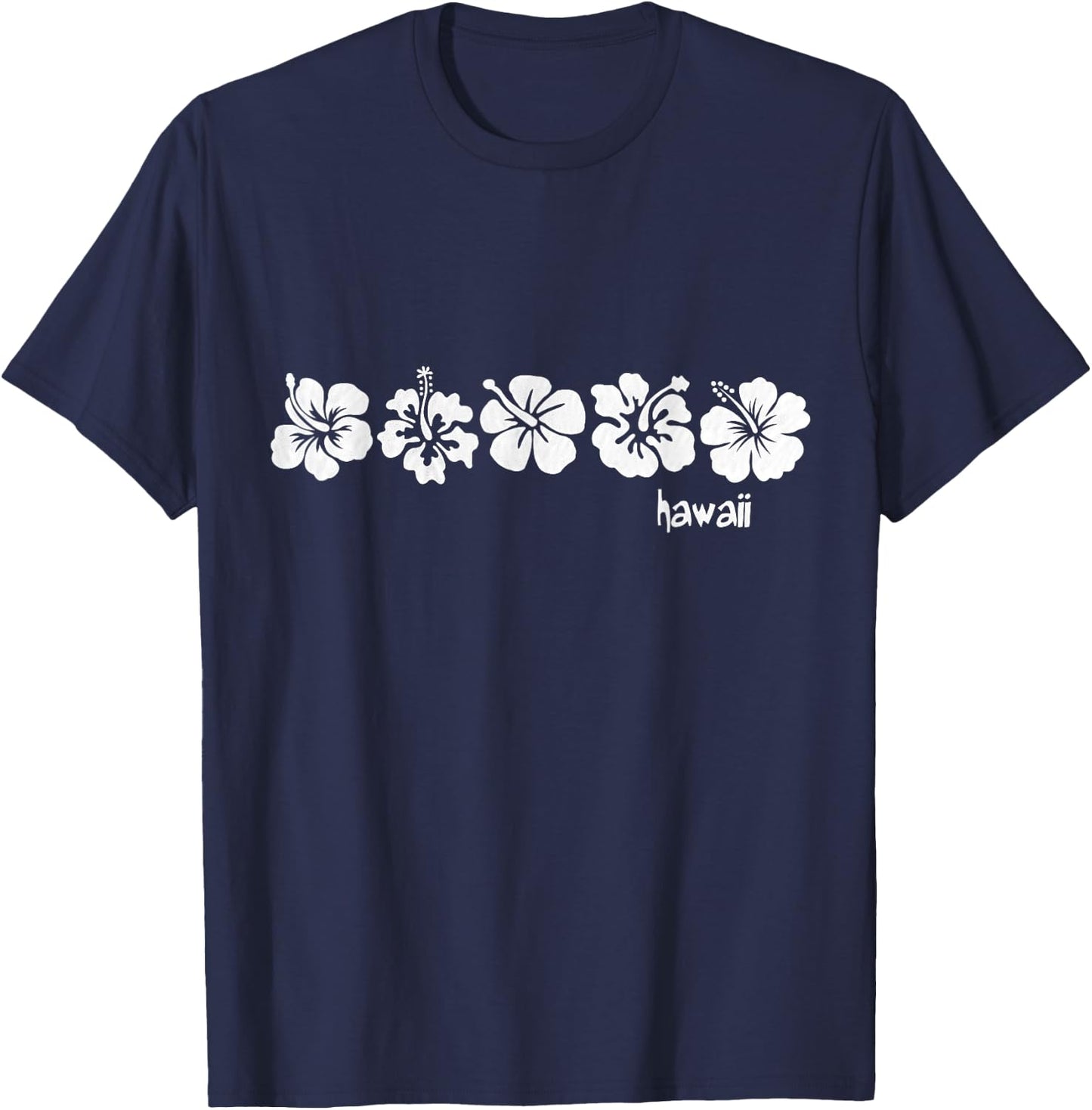 Vintage Hawaiian Hibiscus Flower Aloha Beach T-Shirt - T-Shirt | Navy