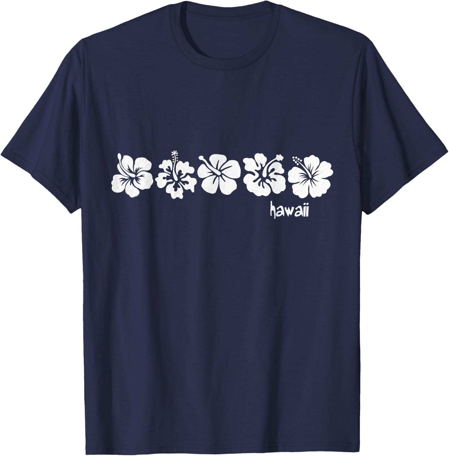 Vintage Hawaiian Hibiscus Flower Aloha Beach T-Shirt - T-Shirt | Navy