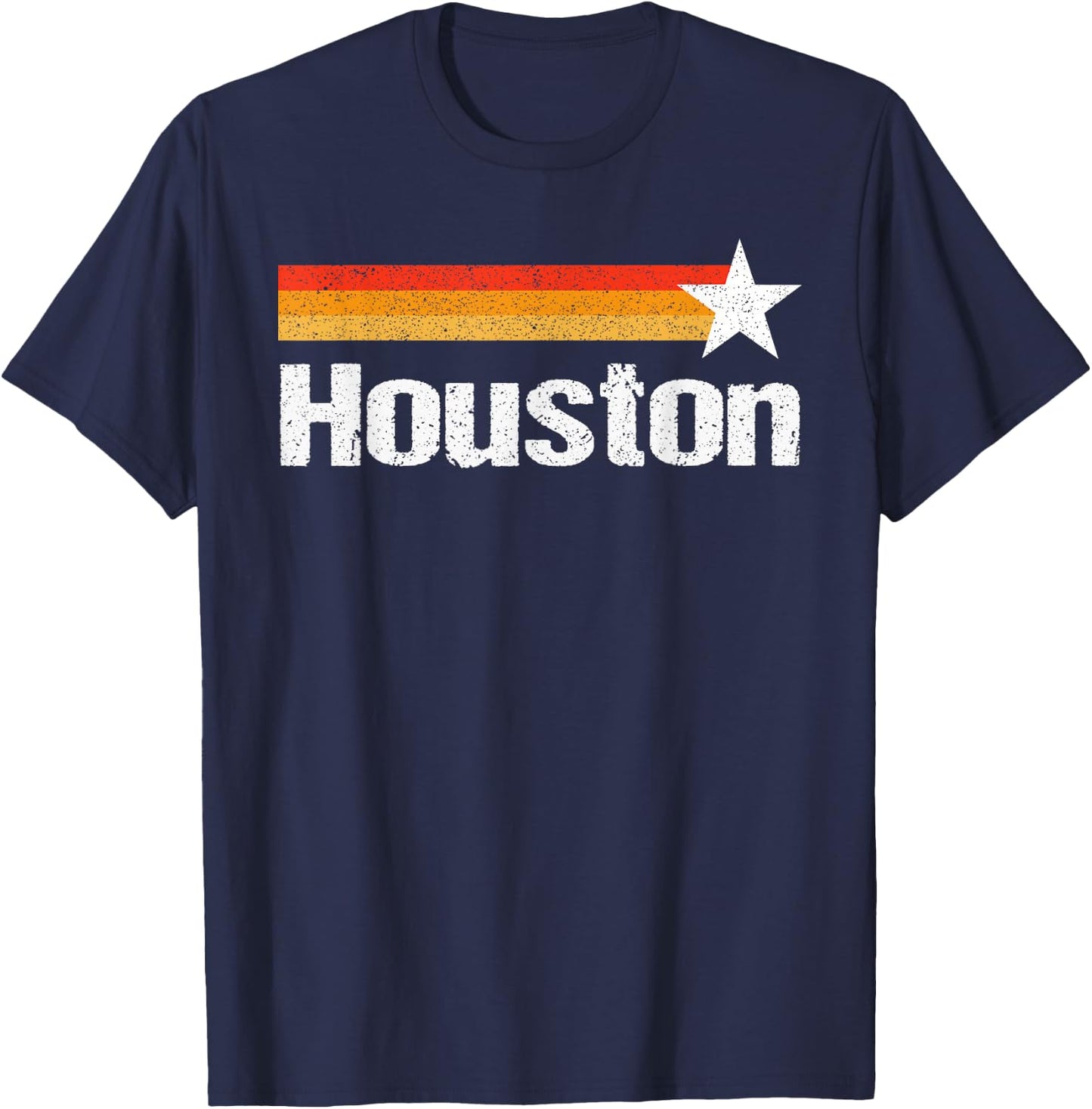 Vintage Houston Texas Houston Strong Stripes USA Texas Men T-Shirt - T-Shirt | Navy