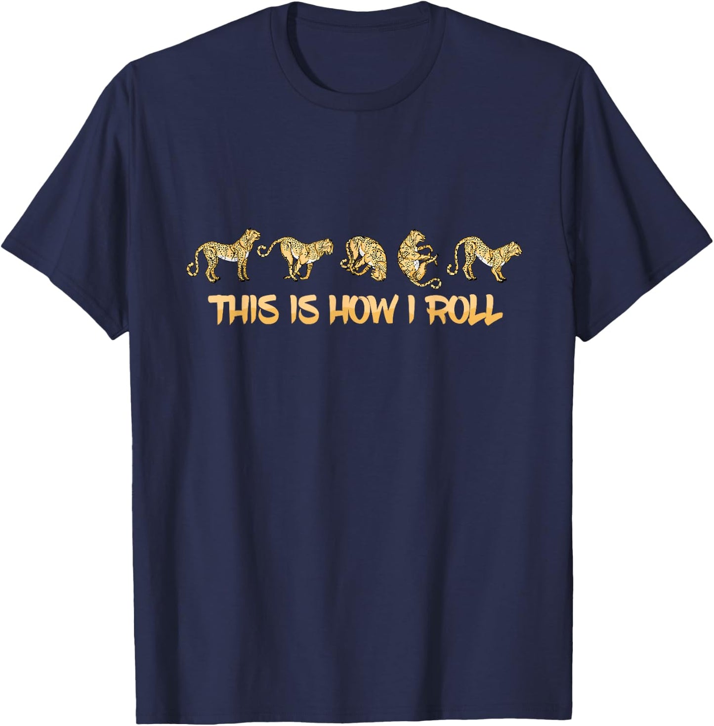 Cheetah Lover Kids This Is How I Roll Cheetah T-Shirt - T-Shirt | Navy