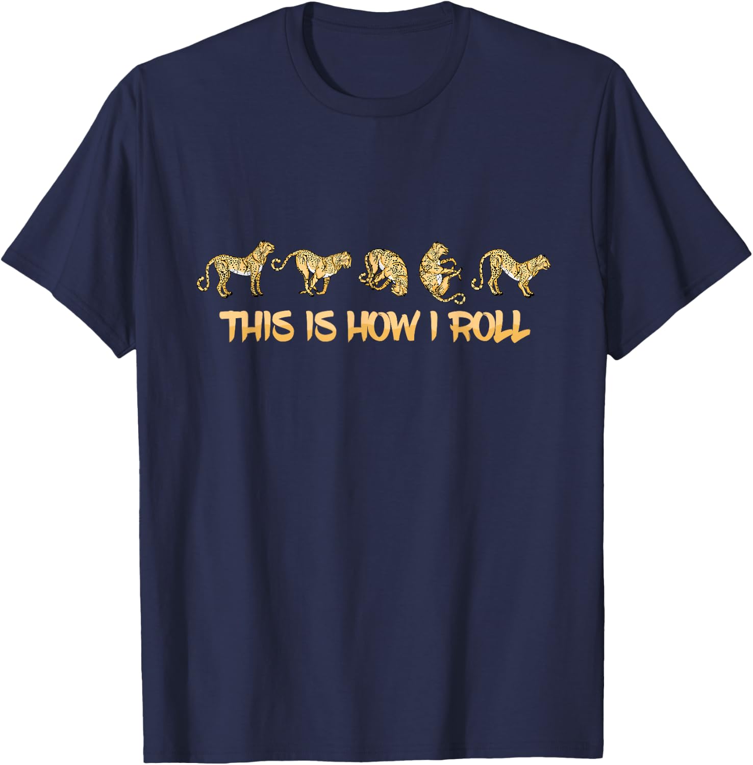 Cheetah Lover Kids This Is How I Roll Cheetah T-Shirt - T-Shirt | Navy