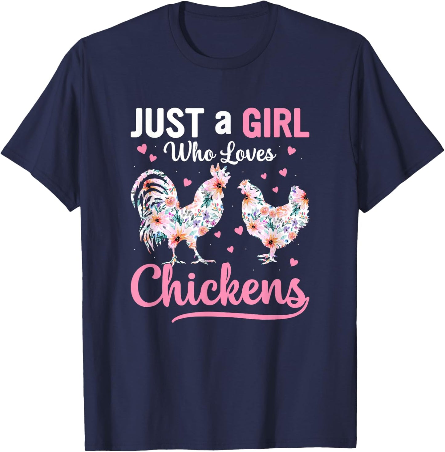 Funny chicken farmer design and girls T-Shirt - T-Shirt | Navy