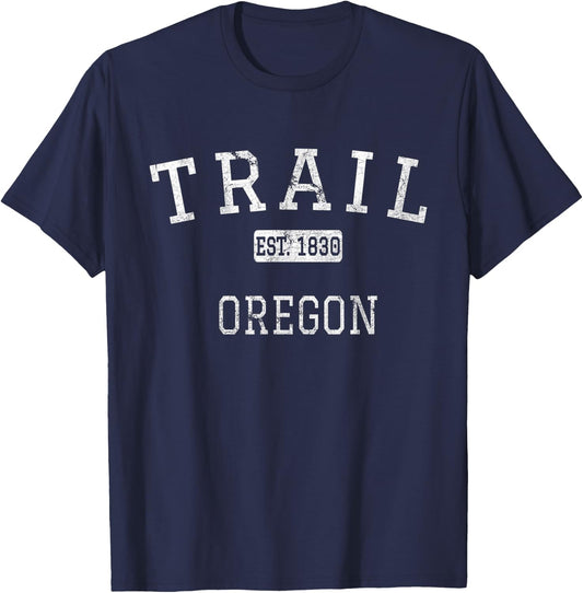 Trail Oregon OR Vintage T-Shirt - T-Shirt | Navy