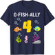 Ofishally Four Year Old Fishing Themed 4Th Birthday Girl Boy T-Shirt - T-Shirt | Navy