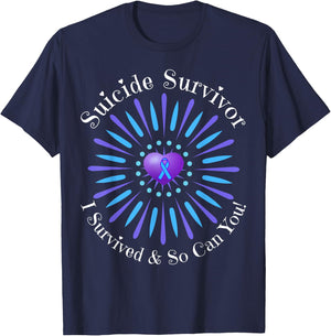 Suicide Survivor I Survived So Can You Matter Men Women Help T-Shirt - T-Shirt | Navy