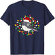 Holiday Xmas Santa Hat Dark Eyed Junco Bird Christmas T-Shirt - T-Shirt | Navy