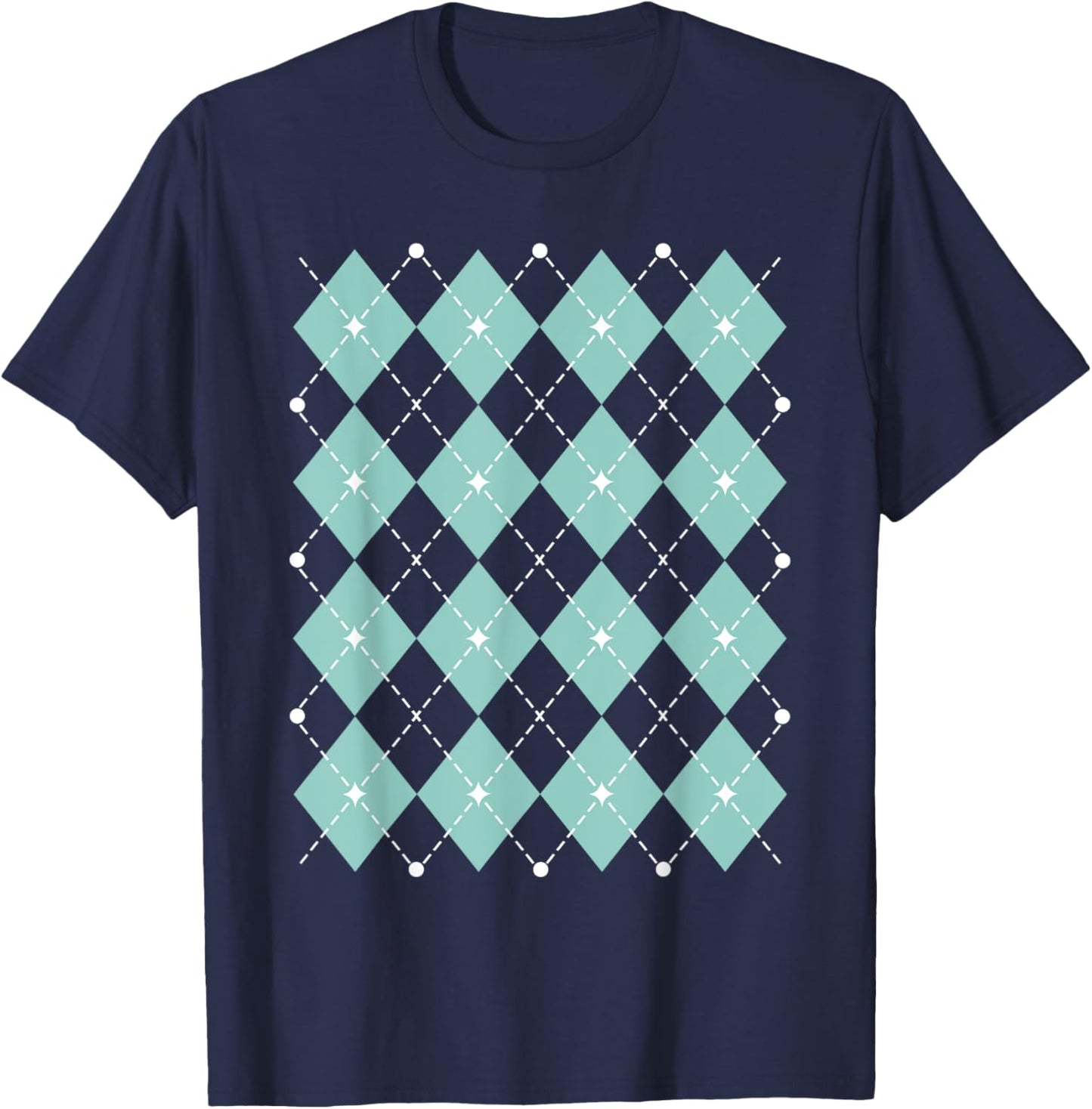 Argyle 1950s Sock Hop Rock and Roll Retro 50s Rockabilly 60s T-Shirt - T-Shirt | Navy