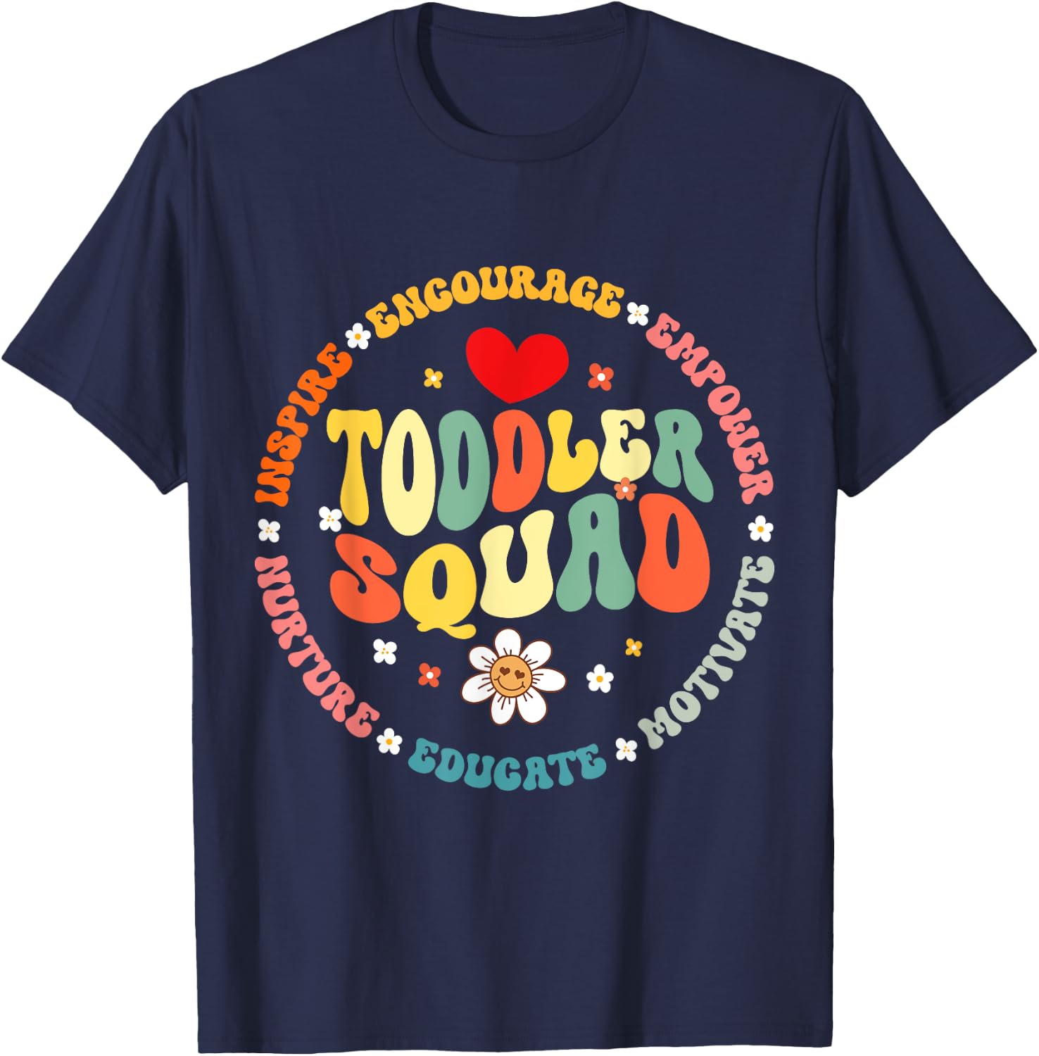 Toddler Squad Pre-K Teacher Pre School Back to School T-Shirt - T-Shirt | Navy