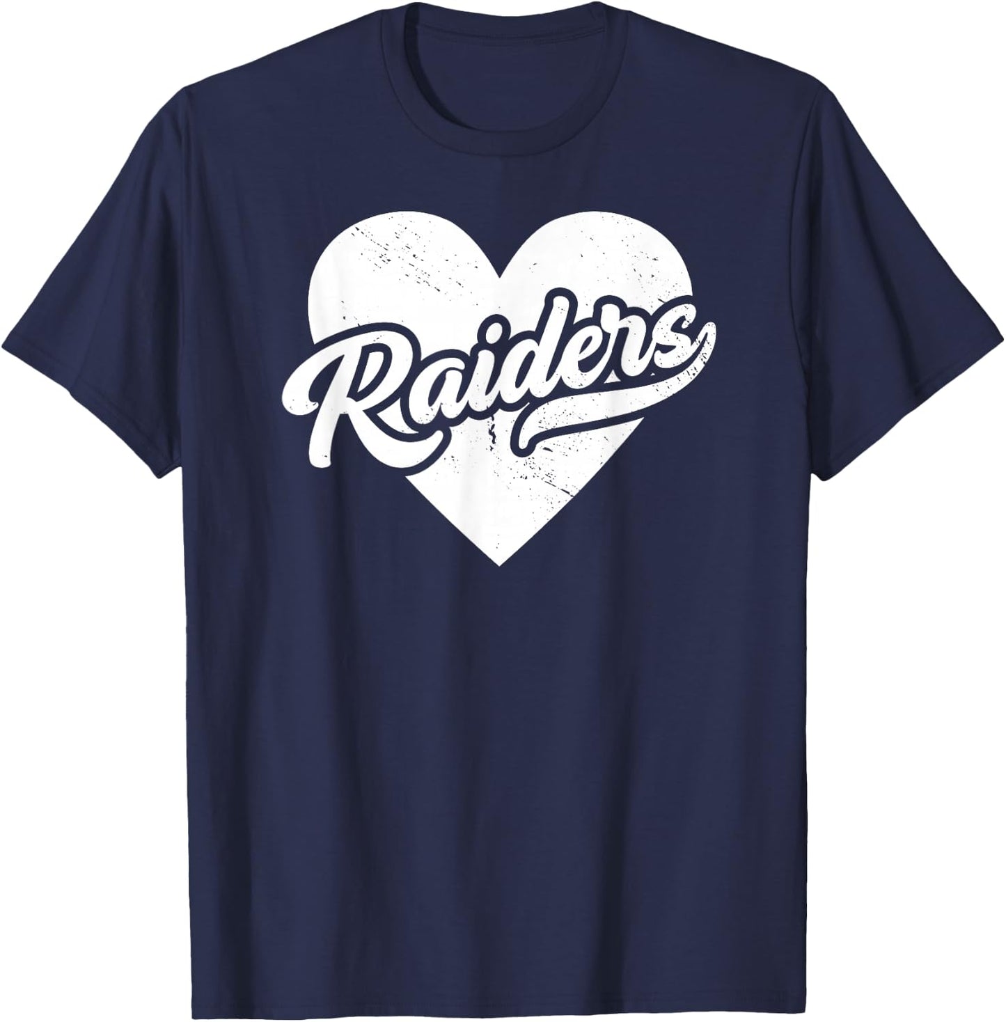 Vintage Raiders School Spirit Go Raiders Love T-Shirt - T-Shirt | Navy