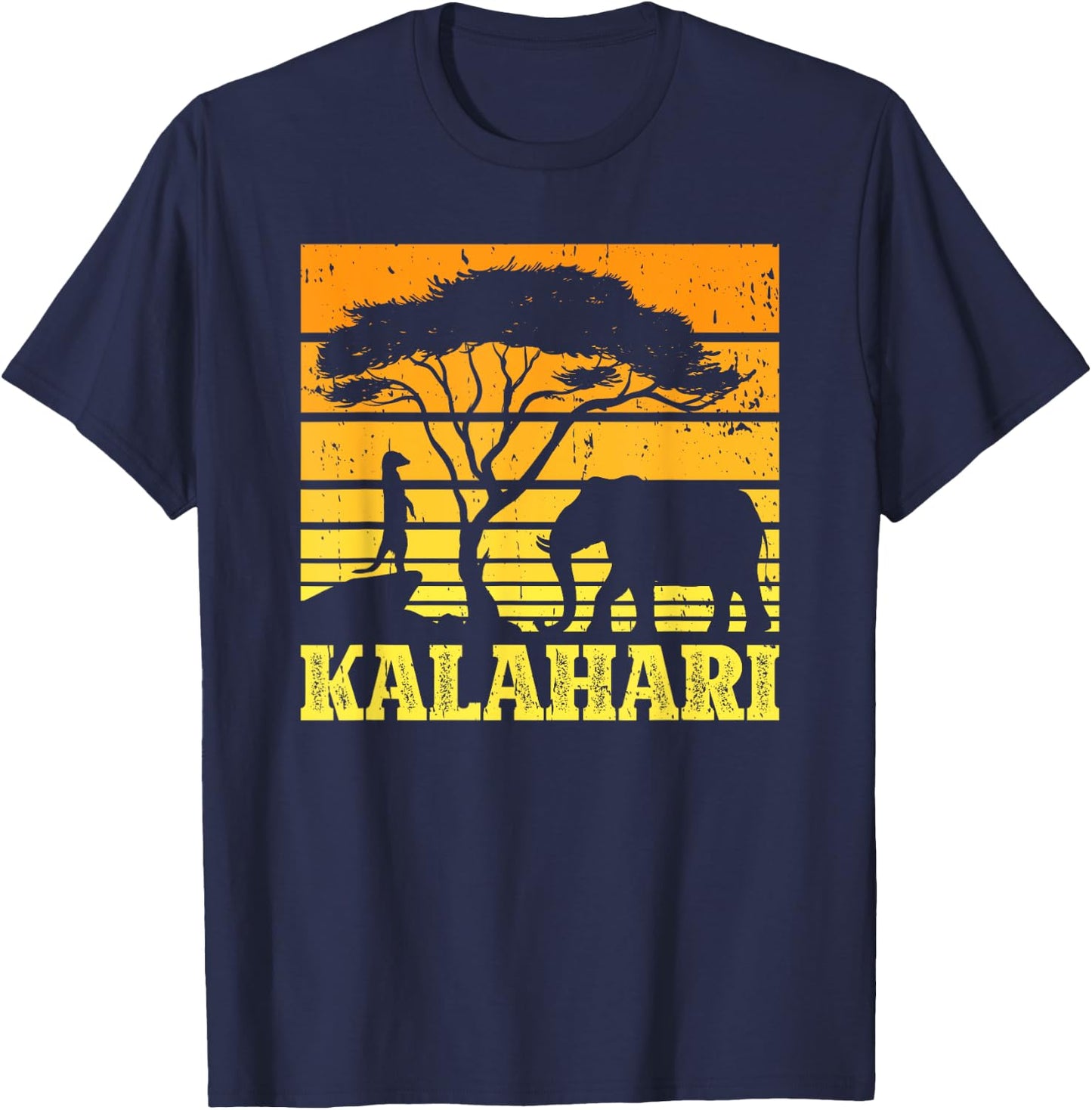 Kalahari Desert Africa Elephant Wildlife Safari Vacation T-Shirt - T-Shirt | Navy