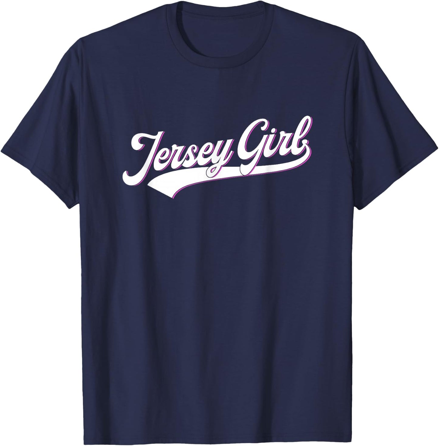 New Jersey State USA Jersey Girl for Girls, Women - Black, Small T-Shirt - T-Shirt | Navy