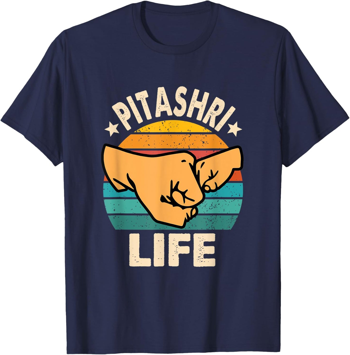PitaShri Life Retro Hindi Father’s Day New Dad Announcement T-Shirt - T-Shirt | Navy