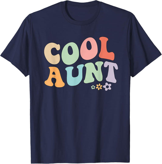 Cool Aunt Vintage Floral Design to Auntie from Niece Small T-Shirt - T-Shirt | Navy