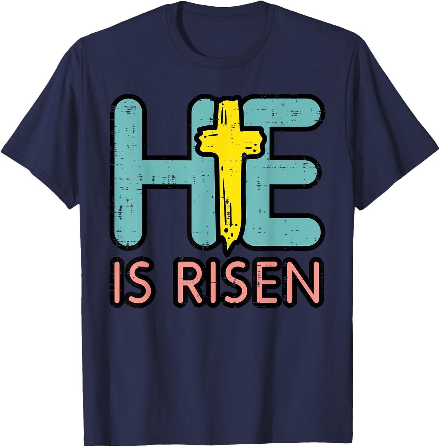 Easter HE is Risen Jesus Resurrection Christian Youth Kids Small T-Shirt - T-Shirt | Navy