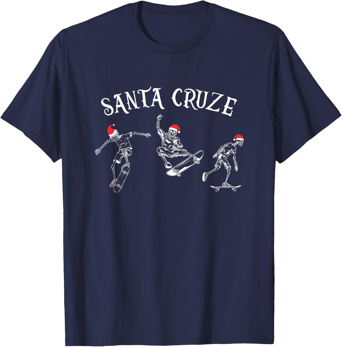 Santa Cruze Skater Skateboarding Christmas Halloween Costume T-Shirt - T-Shirt | Navy
