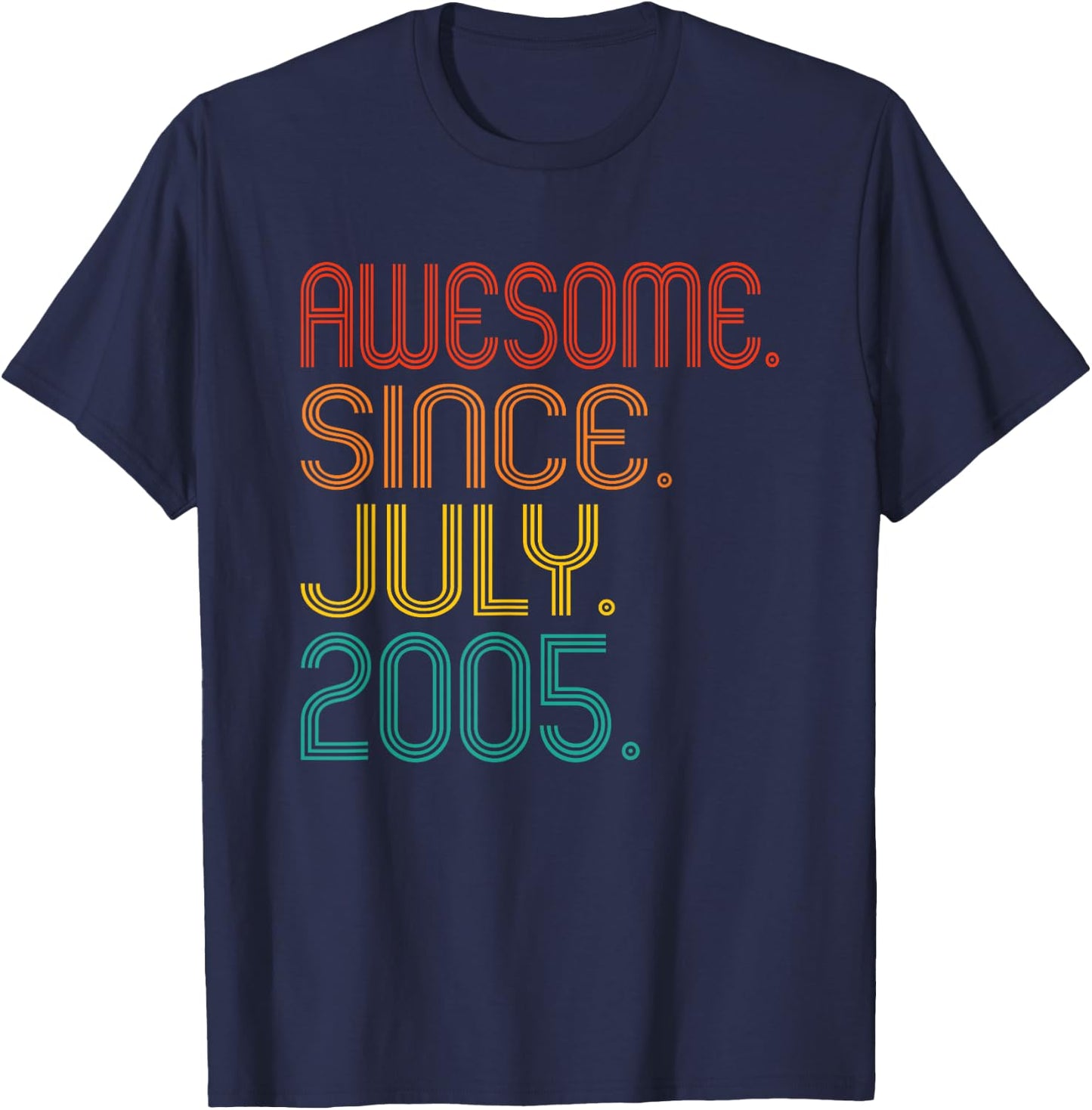 Awesome Since July 2005 Anniversary 2005 Vintage Birthday T-Shirt - T-Shirt | Navy