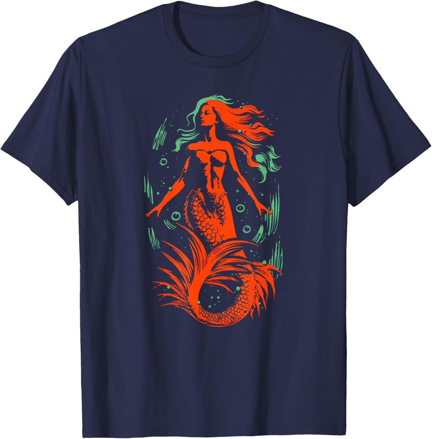 Mermaid Ocean Siren T-Shirt - T-Shirt | Navy