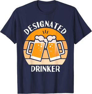 Designated Drinker Funny Beer Lover T-Shirt - T-Shirt | Navy