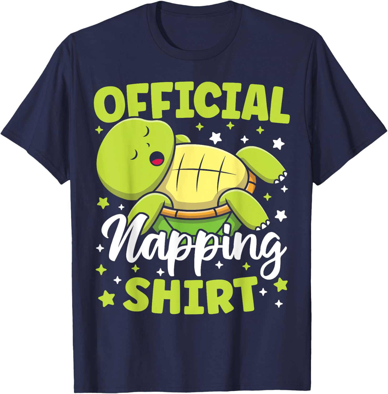 Official Napping Shirt Cute Kawaii Sleeping Turtle Lover T-Shirt - T-Shirt | Navy