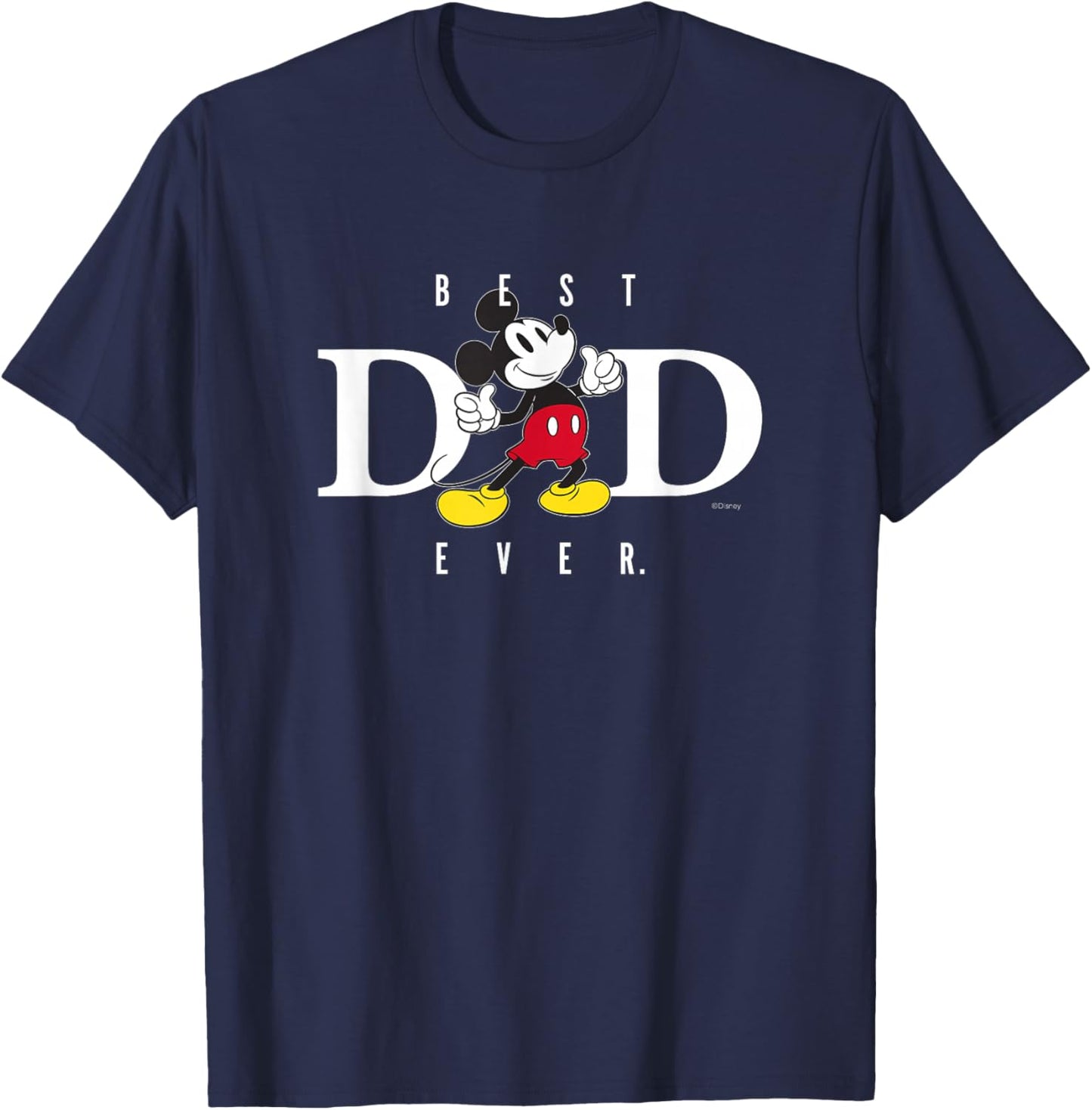 Disney Mickey Mouse Best Dad Ever Thumbs Up Father's Day T-Shirt - T-Shirt | Navy