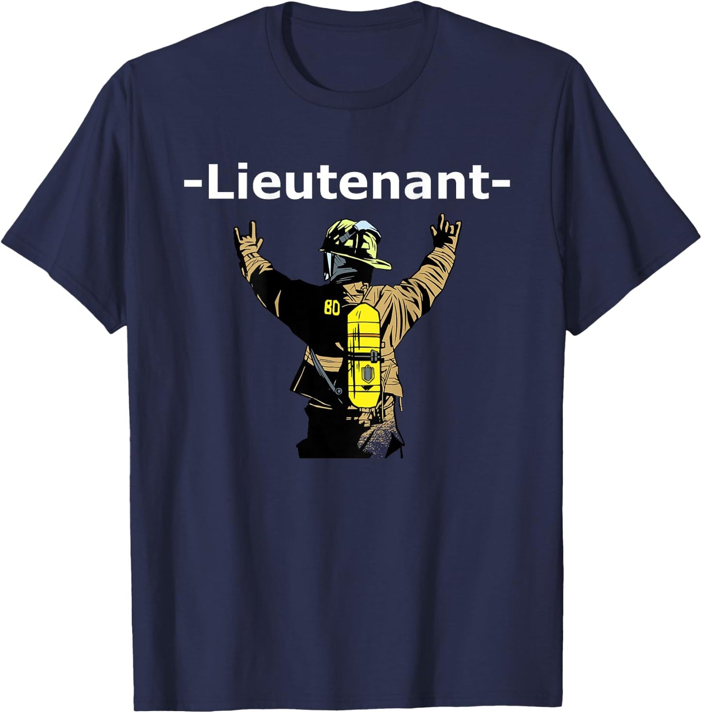 Exam Lieutenant and Cool Firefighter Fire Department T-Shirt - T-Shirt | Navy