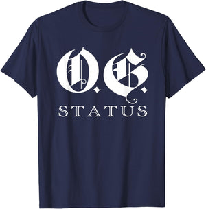 OG Original Gangster Gangsta O.G. Calligraphy Men Women T-Shirt - T-Shirt | Navy