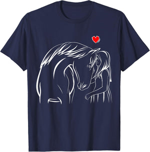 Horse Lover Girl Horseback Riding Women T-Shirt - T-Shirt | Navy