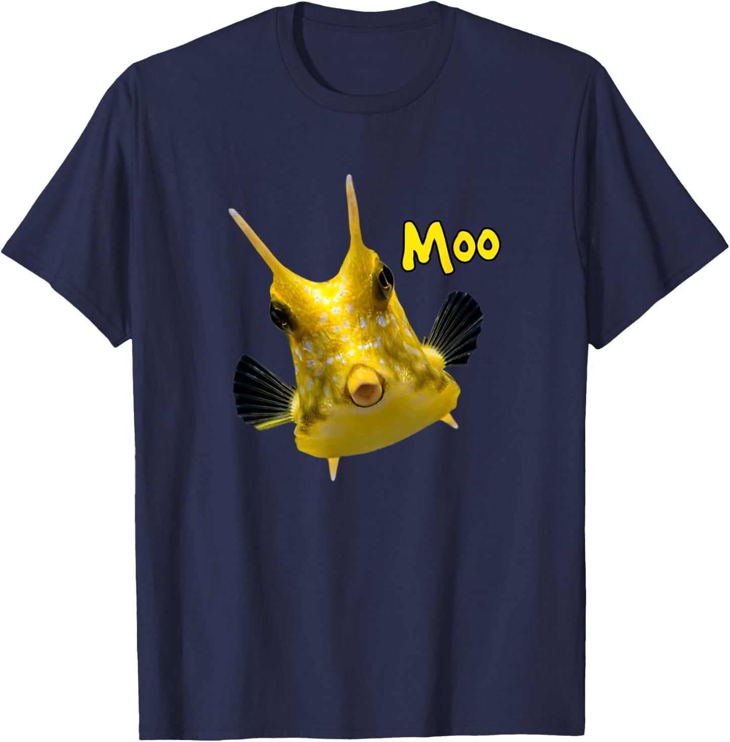 Cowfish Saltwater Aquarium Ocean Reef Fish Cowfish Lovers T-Shirt - T-Shirt | Navy