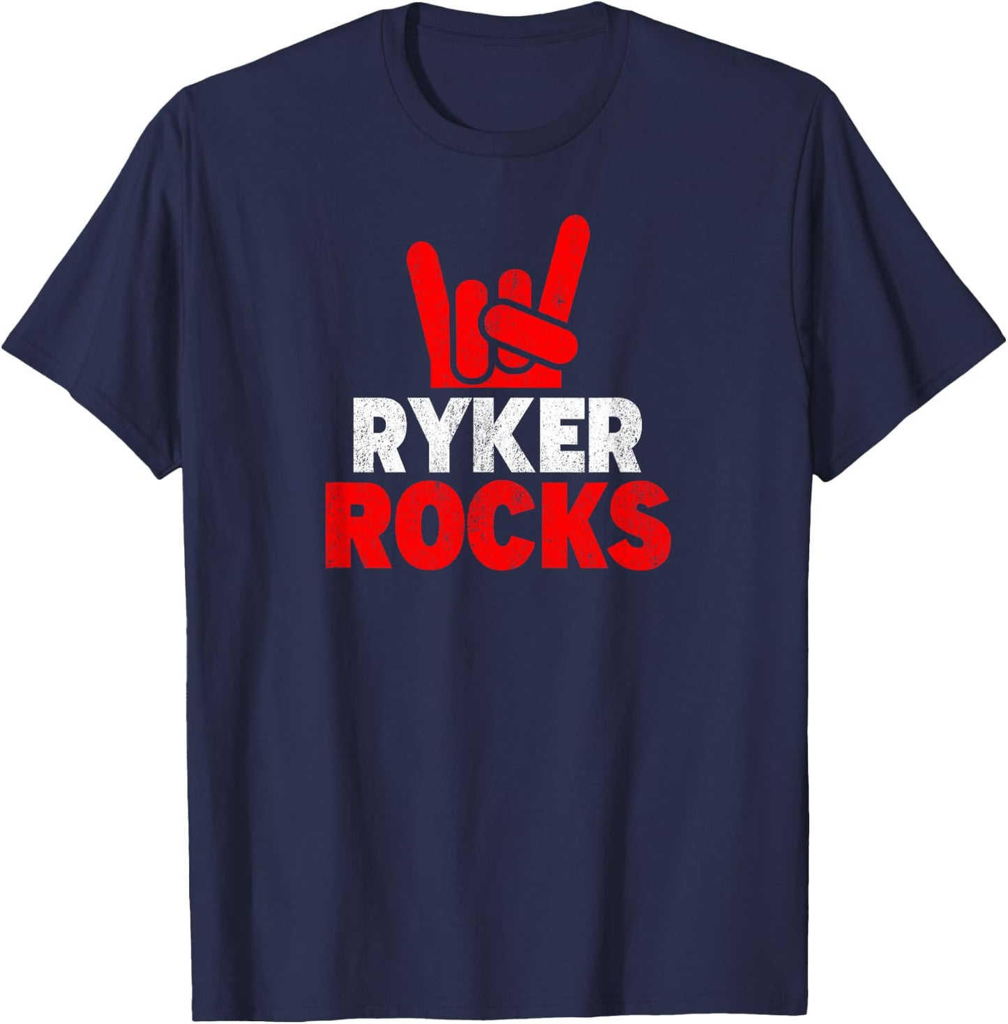 Ryker Rocks Cool First Name T-Shirt - T-Shirt | Navy