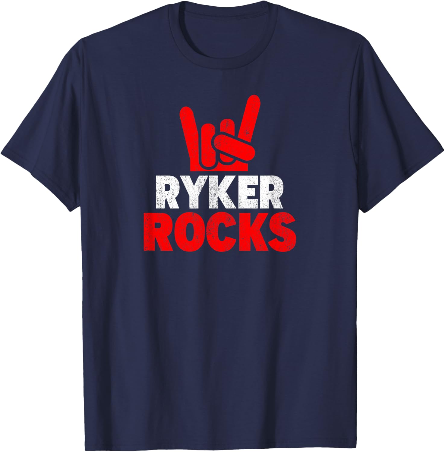 Ryker Rocks Cool First Name T-Shirt - T-Shirt | Navy
