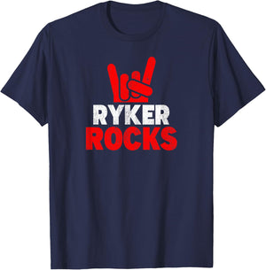 Ryker Rocks Cool First Name T-Shirt - T-Shirt | Navy