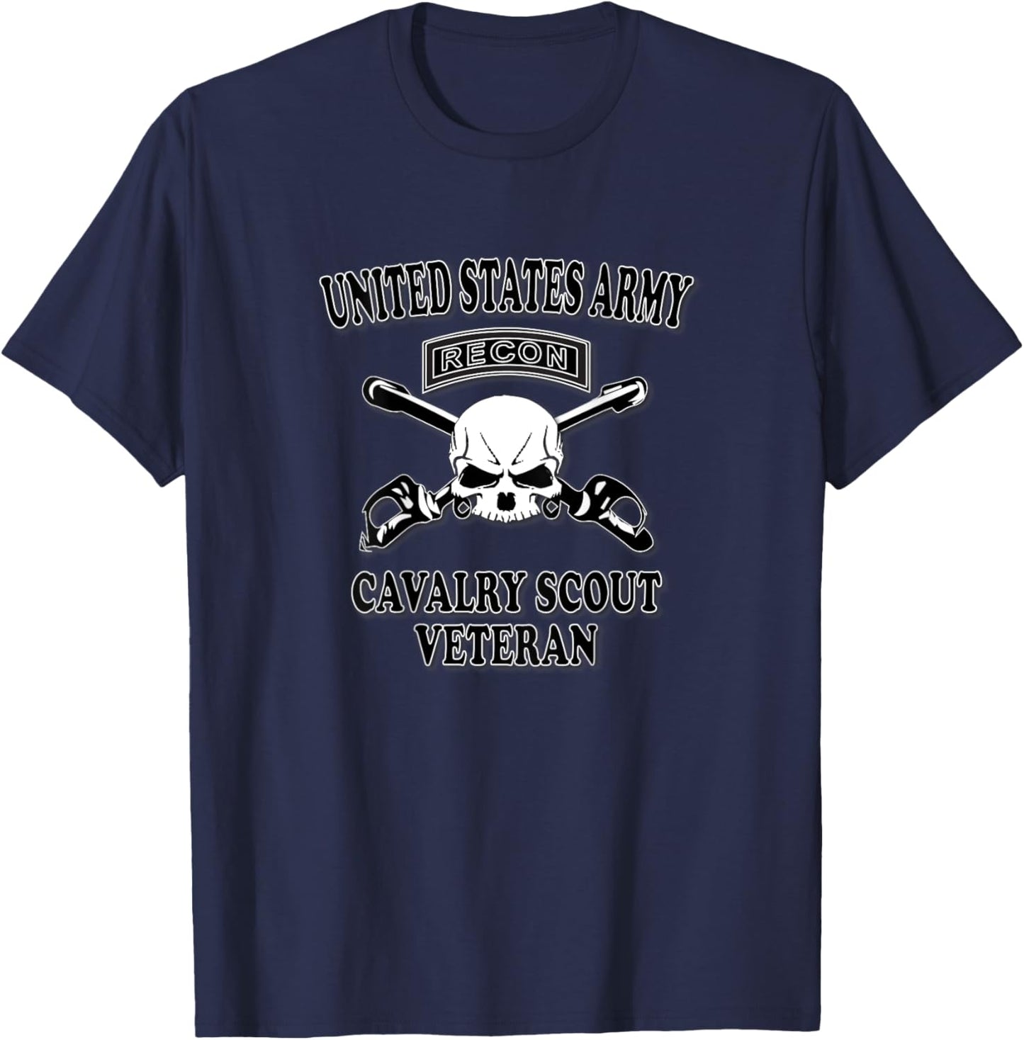 Cavalry Scout- Veteran (Back Design) T-Shirt - T-Shirt | Navy